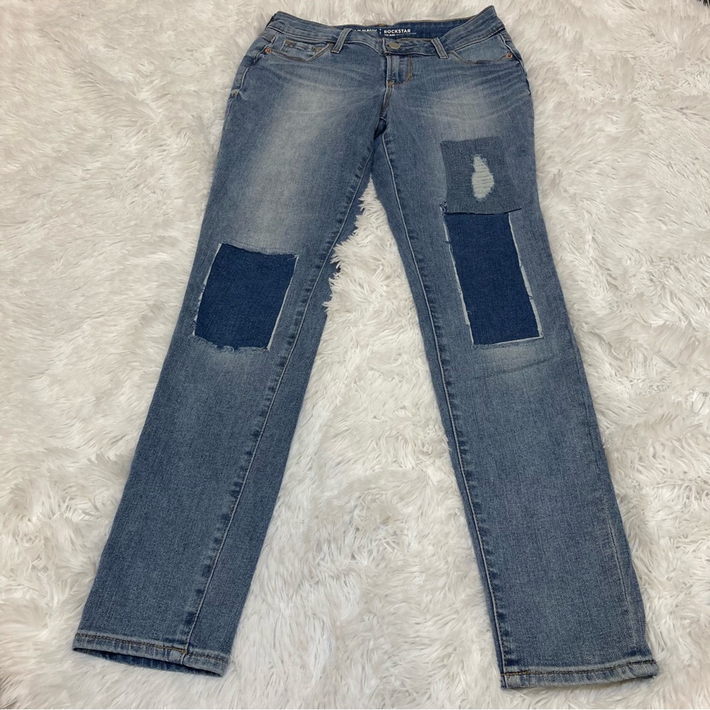 Patchwork Rock Star Midrise Jeans, 2 Petite